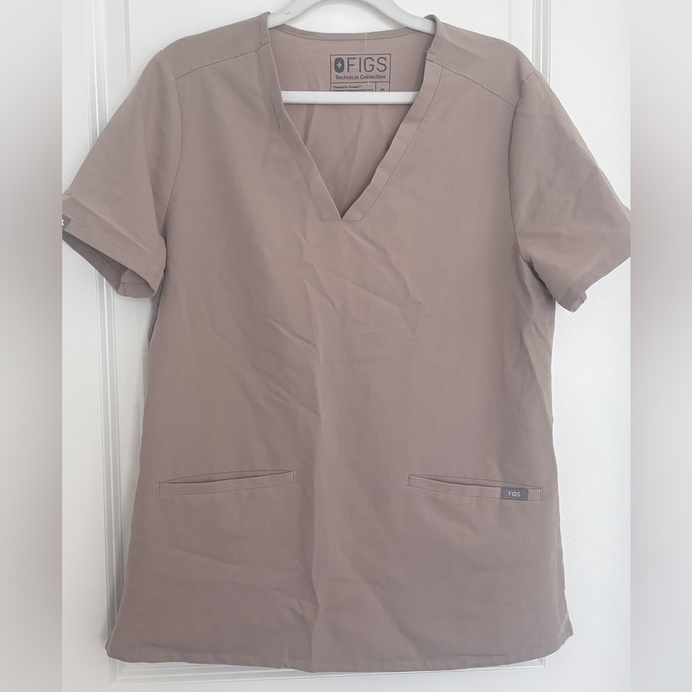 FIGS Teal Technical Scrub Top Utility Pockets Medical Uniform Small